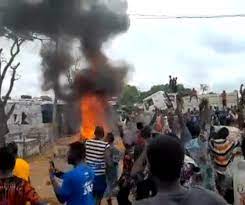 ICYMI: See Viral Video Of Moment Muslim Youths Burn Man Alive Yesterday Over Blasphemy