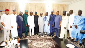 Photos: Tinubu Meets APC Speakers In Abuja, Explains Why He Picked Shettima As Running Mate