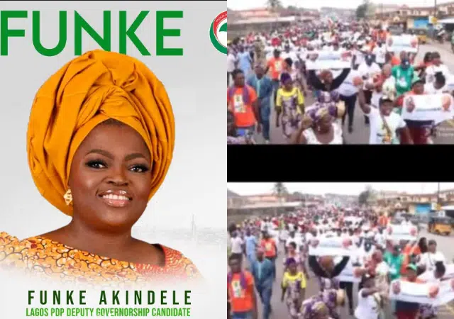 See Video Of Crowd As Funke Akindele Storms Ikorodu For Official Political Declaration