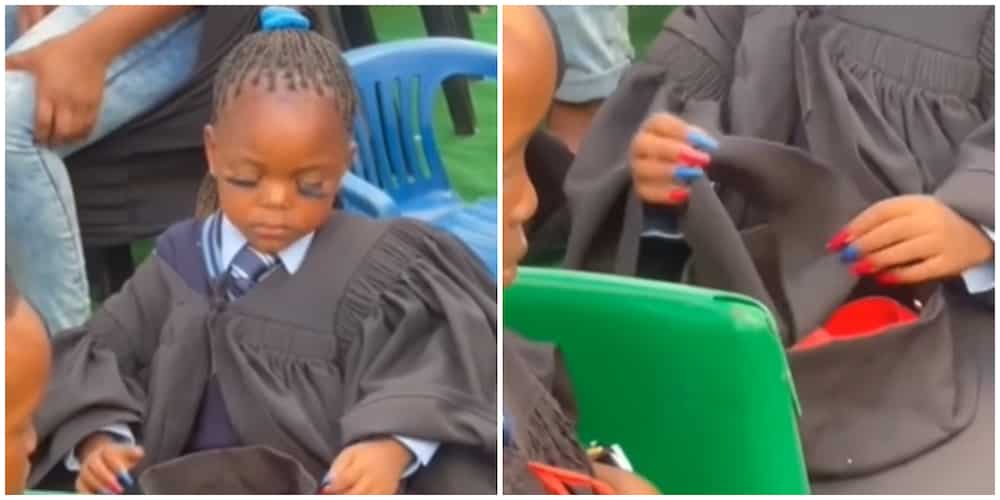 See Viral Video Of Little Girl At School Graduation Ceremony In Lashes And Fixed Nails