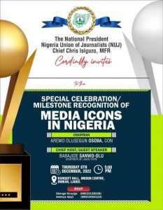 NUJ Milestone Honour: Sanwo-Olu, Osoba, Prince Sam Amuka-Pemu, Mrs Yemi Kolapo, Others Set For The Event