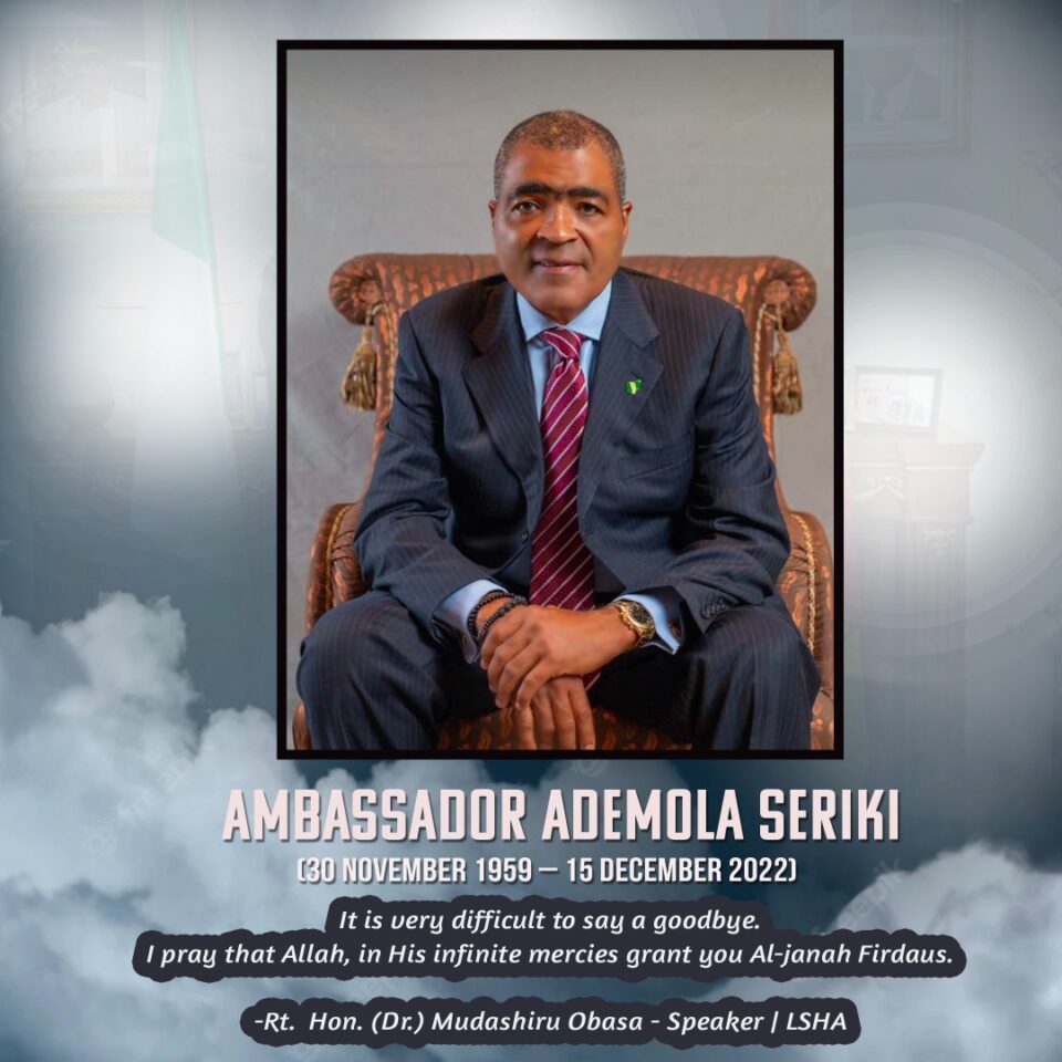 Lagos Speaker Mourns Demola Seriki, Says "A True Nigerian Gone"