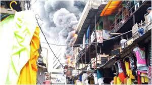 See Video Of Moment Fire Guts Popular Market In Lagos