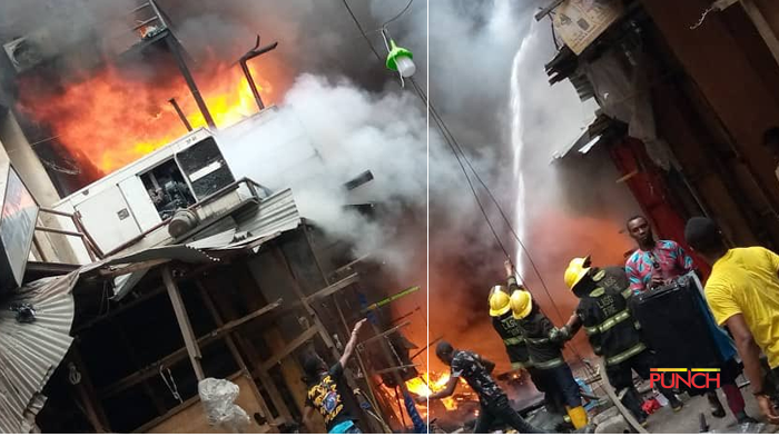 Another Fire Outbreak At Balogun Market Today(Watch Video)