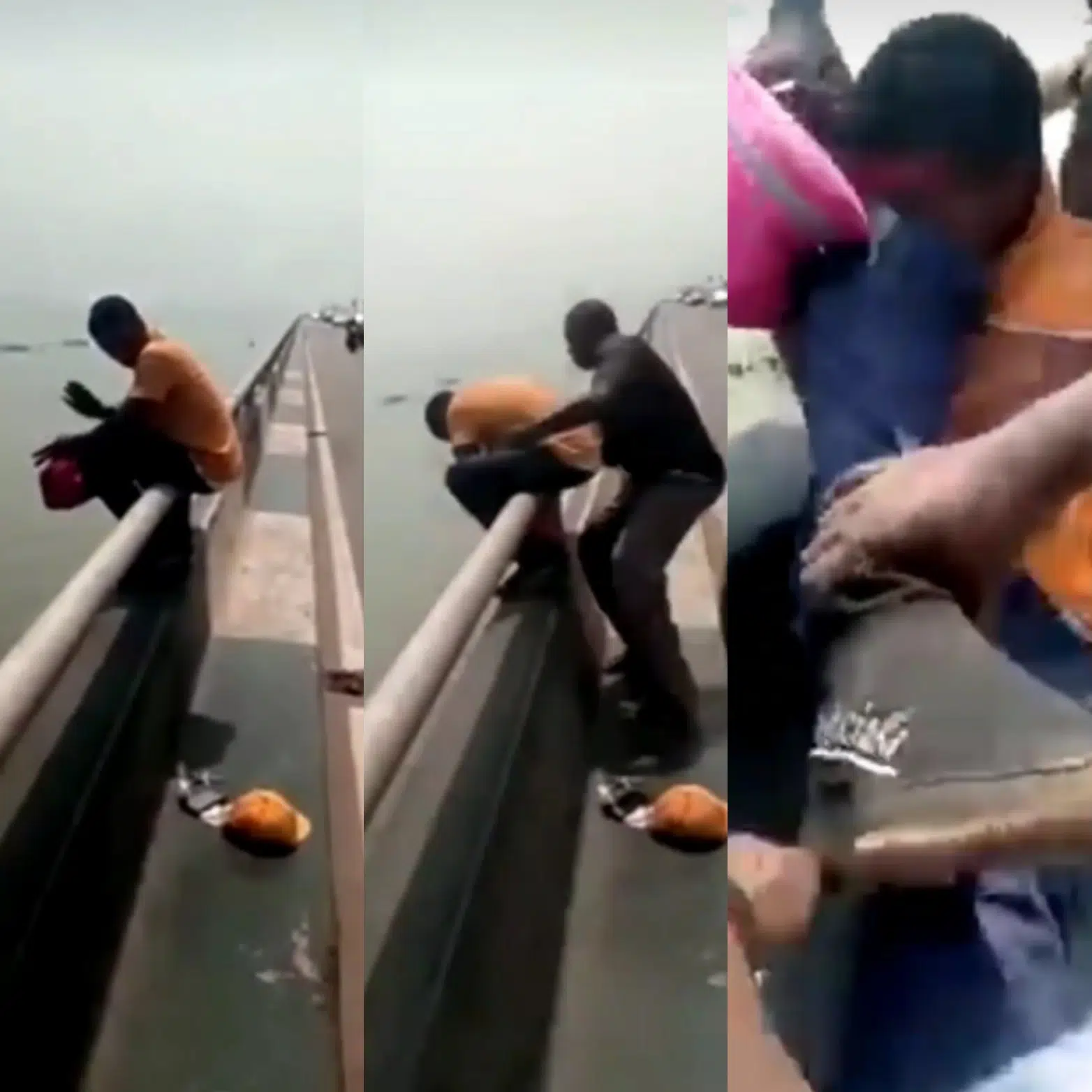 Watch Video Of Man Rescued After Attempted Suicide At Third Mainland Bridge