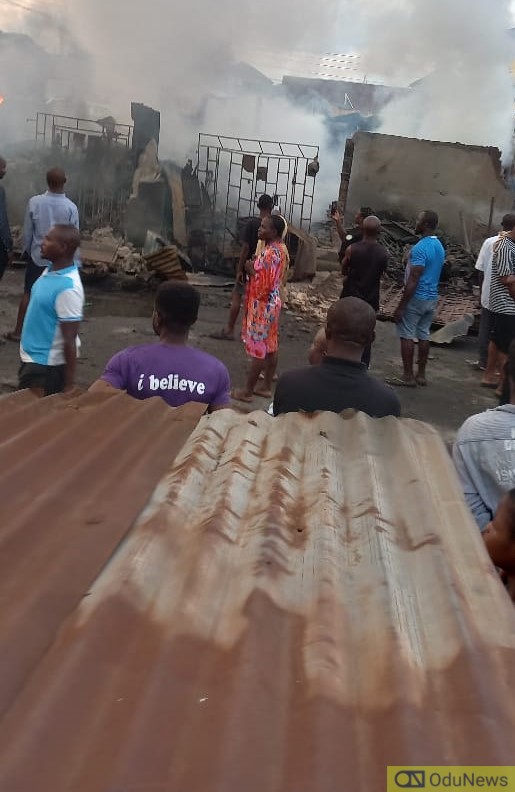 Video Of Moment Fire Razes Popular Spare Parts Market In Lagos, One Corpse Recovered