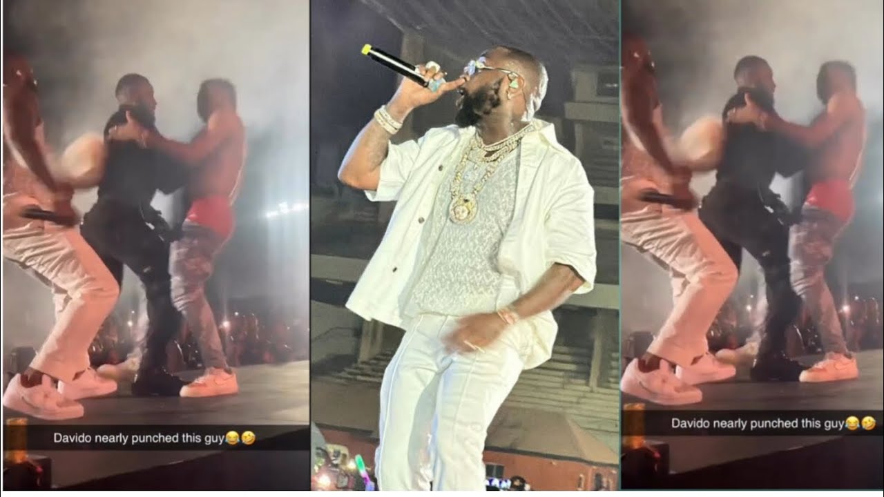 Timeless Concert: Viral Video Of Moment Davido Nearly Punched A Guy Violently Advancing Towards Him