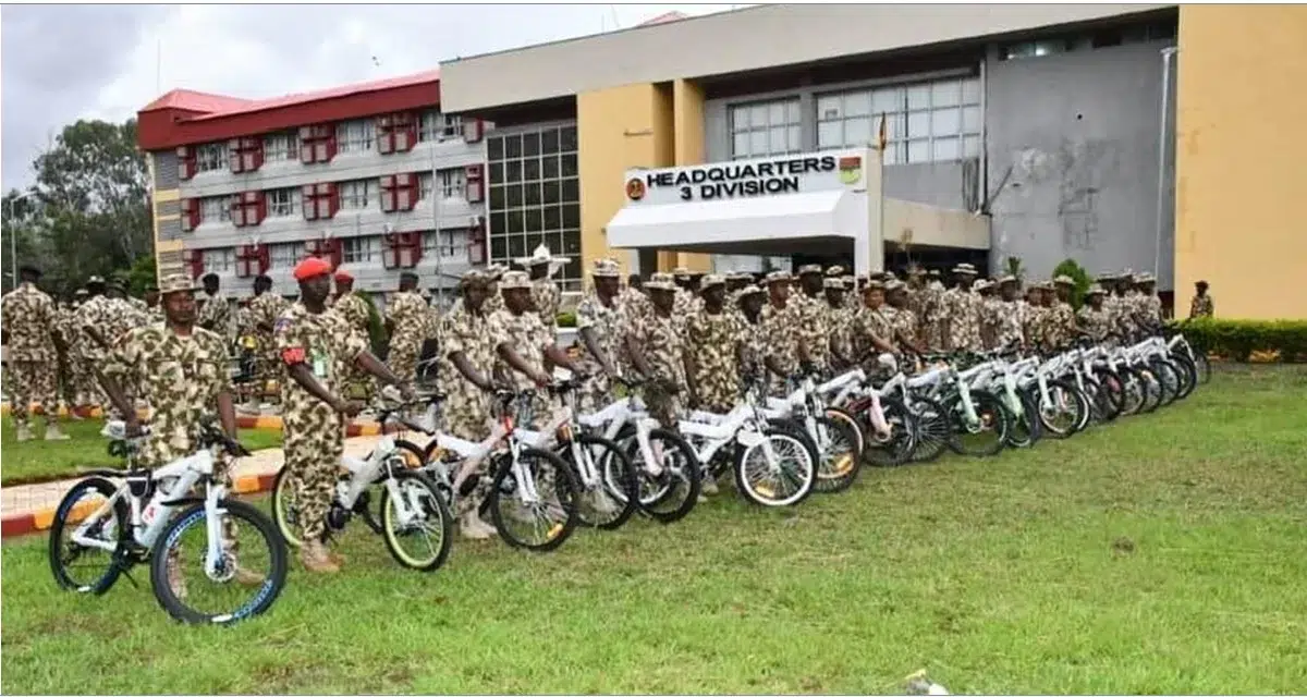 Nigerian Army Rewards Soldiers With Bicycles For Hard Work And Dedication