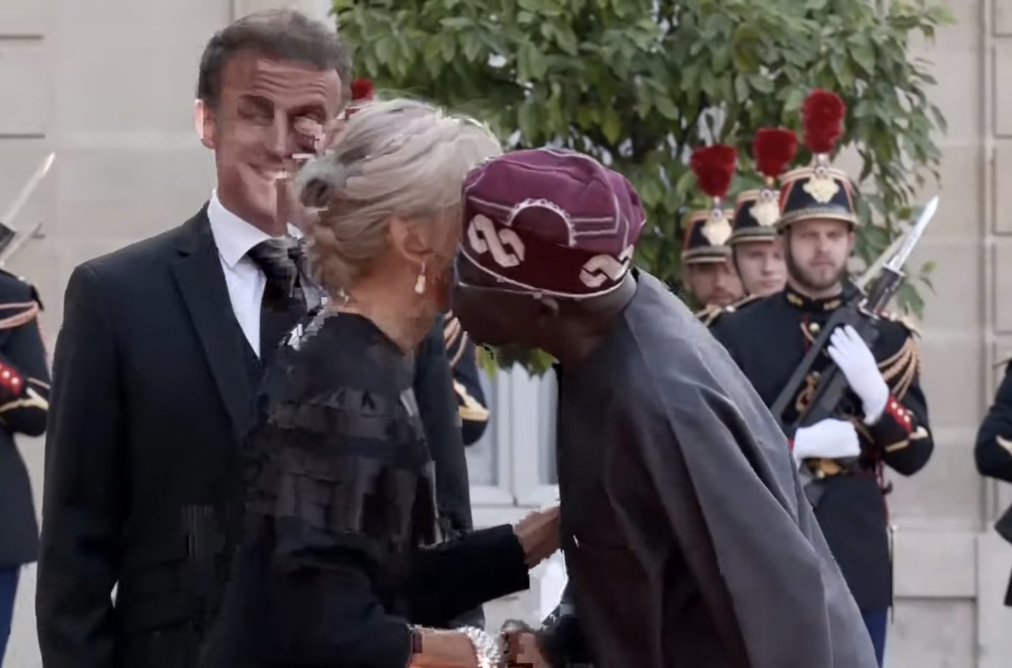 Viral Video Of Moment Tinubu Kissed Wife Of France President