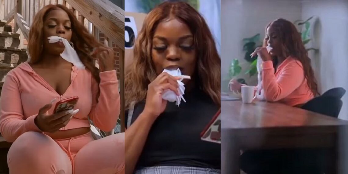See Video Of Woman Addicted To Eating Toilet Paper, Says She Spends Nearly $2,700