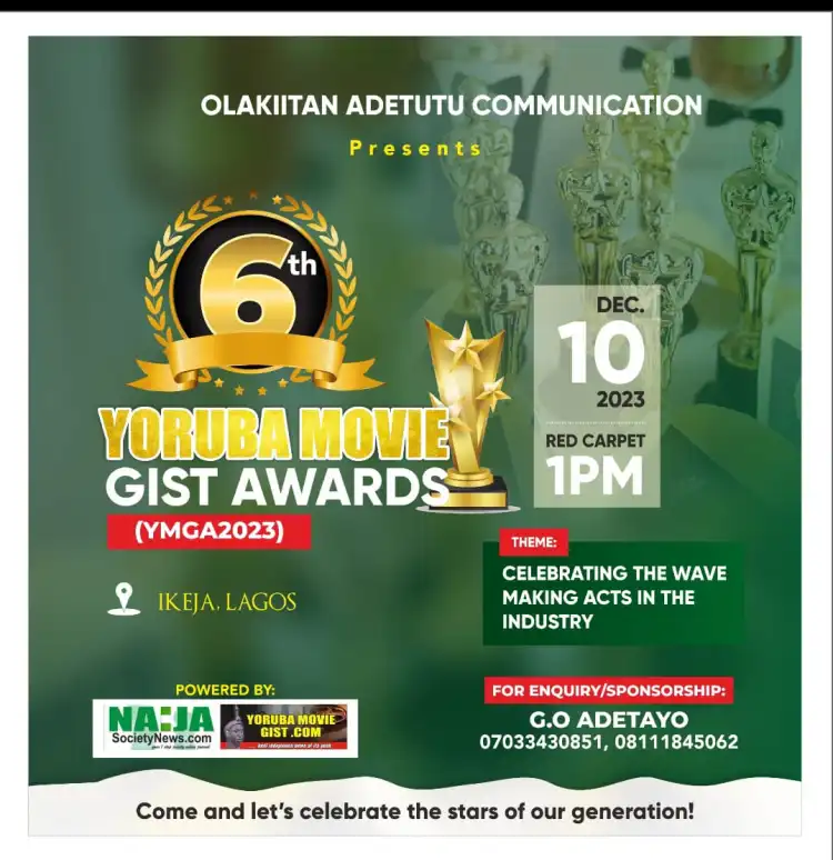 Yoruba Movie Gist Awards Announces 6th Edition, Calls for Nominations