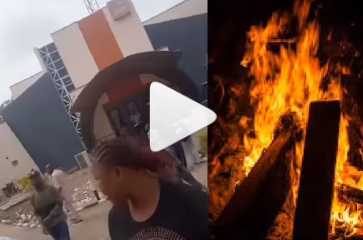 See Video As GTBank Customer Tries To Set Himself On Fire After An Unauthorized Debit From His Account