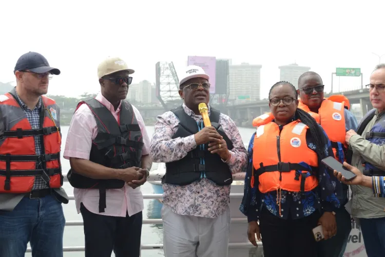 Edun, Umahi Use LASWA Facilities Ferries To Inspect Third Mainland Bridge