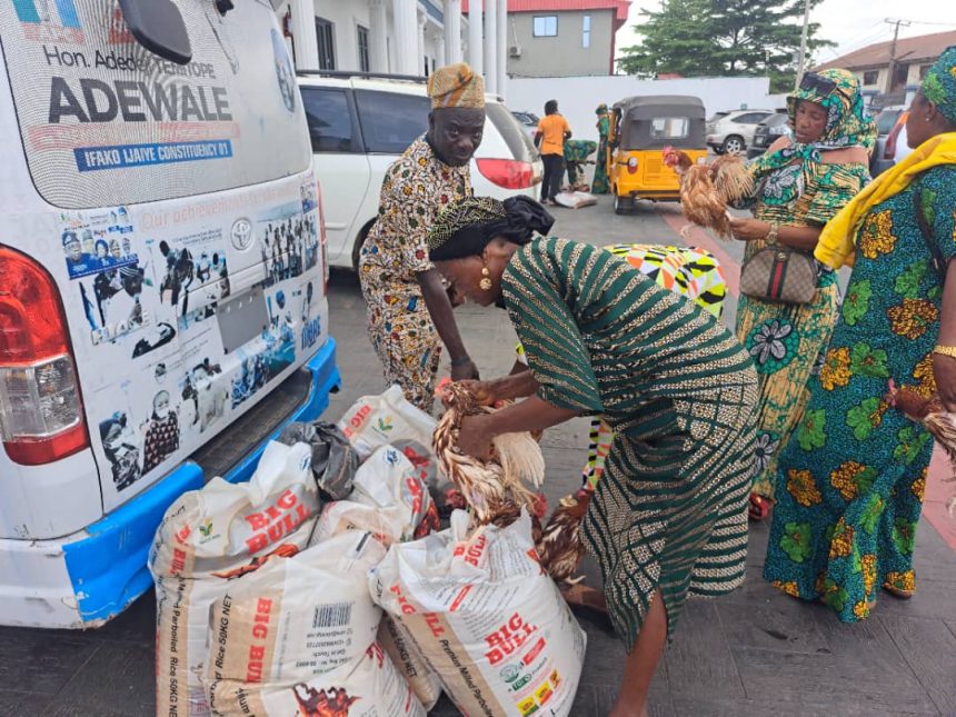 Easter: Lagos Lawmaker Distributes 1,000 Live Chickens, 500 Bags Of Rice, Others To Constituents