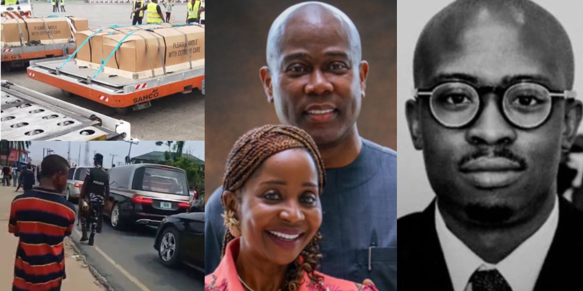 See Video As Body Of Late Access Bank CEO, Herbert Wigwe, Wife, Son, Arrive Nigeria For Burial