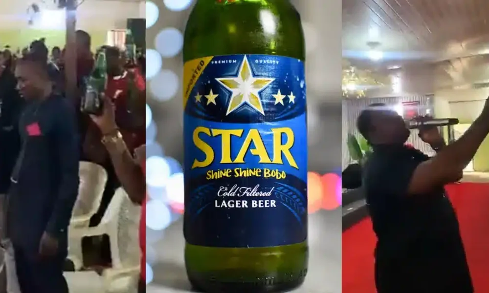 Video Of Pastor Praying For Church Members With Bottle Of Star Beer So That Their Stars Can Shine