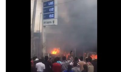 VIDEO: Gas Explosion Rocks Mobil Filling Station In Lagos