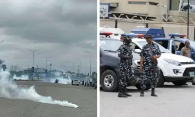 #EndBadGovernanceInNigeria : Police Teargas Protesters At Lekki Toll-Gate