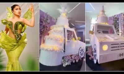 See Viral Video Of Bobrisky ₦8million G-Wagon Birthday Cake